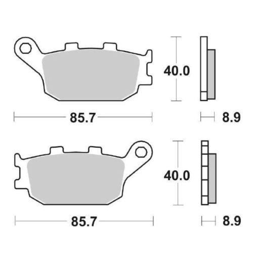 Pastillas de freno traseras SBS 657LS para Honda NSR CB RVF NR HORNET CBR TRANSALP AFRICA TWIN KAWASAKI SUZUKI YAMAHA