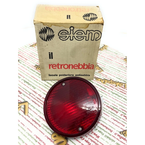Feu antibrouillard arrière SIEM pour Vespa 125 (1949-1950), APE 125 (phare bas, levier de vitesses, side-car) et voitures anciennes Fiat Iveco.