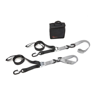 Sangles de fixation en polyester à boucle cambu Duo pour le transport de motos Vespa PX, Sprint, GS, SS, VBB, VNB et Lambretta sur remorque, rampe, camping-car ou fourgonnette.