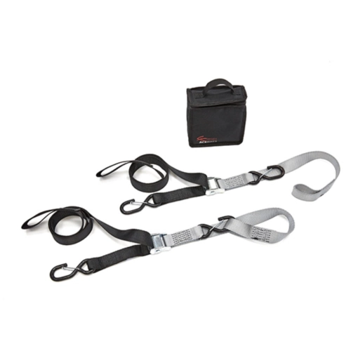 Sangles de fixation en polyester à boucle cambu Duo pour le transport de motos Vespa PX, Sprint, GS, SS, VBB, VNB et Lambretta sur remorque, rampe, camping-car ou fourgonnette.