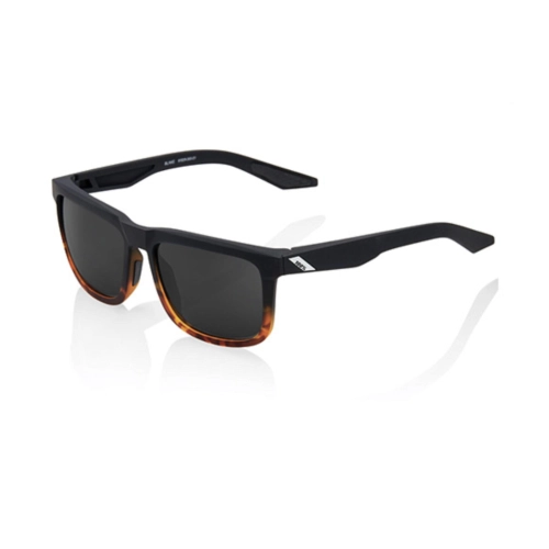 100% BLAKE SOFT TACT FADE BLACK HAVANA Sonnenbrille, schwarz verspiegelte Gläser, elegante und bequeme Passform, VESPA APE LAMBRETTA MOTO, wasser- und ölabweisend