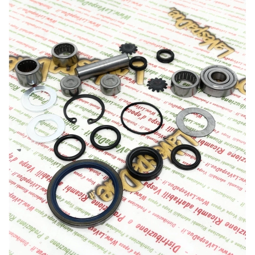 Kit de révision de fourche en 14 pièces pour Vespa P 80 125 150 200 XE PE PX jusqu'en 1981 avec axe de 16 mm, support de mâchoires de frein plat, moyeu de tambour de frein avant
