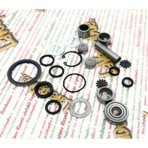 Kit de révision de fourche en 14 pièces pour Vespa P 80 125 150 200 XE PE PX jusqu'en 1981 avec axe de 16 mm, support de mâchoires de frein plat, moyeu de tambour de frein avant