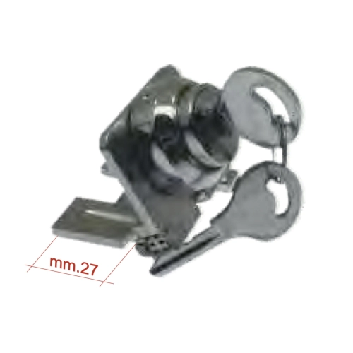 Antivol de direction pour Vespa 150 GS VS1 (1956-1961) et Vespa 150 VB1T (1955), référence 060727, profondeur de la plaque : 27 mm