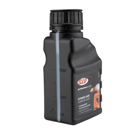 Aceite para motor y caja de cambios SIP Formula SAE 80 en botella de 250 ml. Para VESPA Lambretta 50 90 125 150 160 180 200 y vehículos y motocicletas clásicas desde 1946 en adelante. Monogrado.