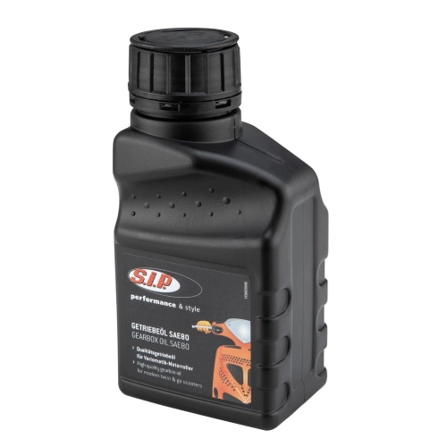 Aceite para motor y caja de cambios SIP Formula SAE 80 en botella de 250 ml. Para VESPA Lambretta 50 90 125 150 160 180 200 y vehículos y motocicletas clásicas desde 1946 en adelante. Monogrado.