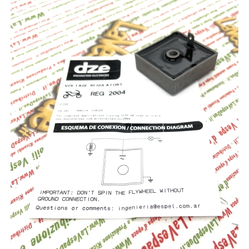 Régulateur de courant pour lampes 12 volts 12 Ah 1 Faston pour VESPA et systèmes 12 volts. Permet de réguler la tension d'alimentation des ampoules.