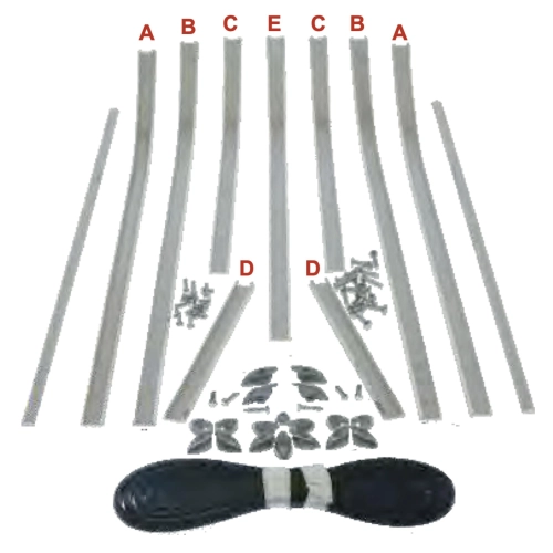 Jeu complet de baguettes de plancher pour Vespa 125 VM1T VM2T (1953-1954), produit italien d'excellente qualité.