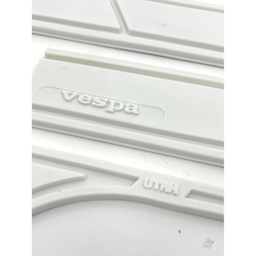 Set of white rubber adhesive bumper strips for VESPA 80 125 150 200 PX PE ARCOBALENO ELESTART MY bumper protectors, mudguards and bonnets, bodywork mouldings, warehouse stock UTAH