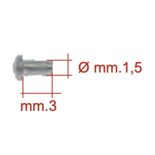 10 remaches para fijar la placa frontal escrita de 1,5 x 3 mm para VESPA 98 125 150 VNA VNB VBB V1T A V33T VL VN VM de 1946 a 1962 - LAMBRETTA - Producto italiano en aluminio