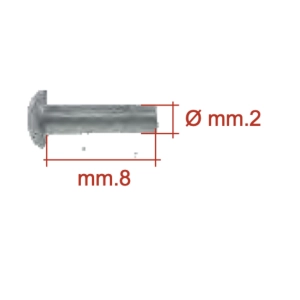 10 rivets fixant la plaque d'immatriculation avant 2 x 8 mm VESPA 98 125 150 VNA VNB VBB V1T A V33T VL VN VM de 1946 à 1962 - LAMBRETTA - Produit italien en aluminium