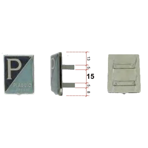 Frontschild aus emailliertem Metall PIAGGIO GENOVA VESPA 125 V30 V31 V32 V33 VM1 VM2 VN1 VN2 von 1951 bis 1954