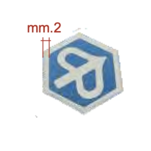 PIAGGIO 32 mm CIAO FLY LIBERTY MP3 X8 X9 ZIP Harzklebstoff-Sechskantschild, 2 mm dicker Außenrand, ro 574771
