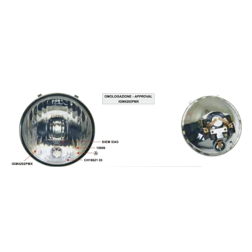 Conjunto de faro de cristal SIEM, diámetro 15 mm, para VESPA 90 SS 125 SUPER ET3 PRIMAVERA ro 091389 091390 193798 143075 144773