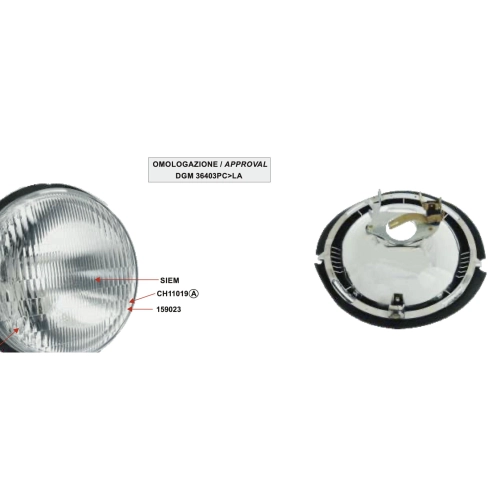 SIEM Frontscheinwerfereinheit VESPA 50 PK S XL PLURIMATIC XL RUSH 50 N AUTOMATICA komplett mit Ø 135 Lampenfassung ro 215399