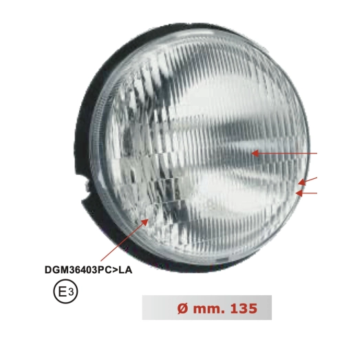 SIEM Frontscheinwerfereinheit VESPA 50 PK S XL PLURIMATIC XL RUSH 50 N AUTOMATICA komplett mit Ø 135 Lampenfassung ro 215399