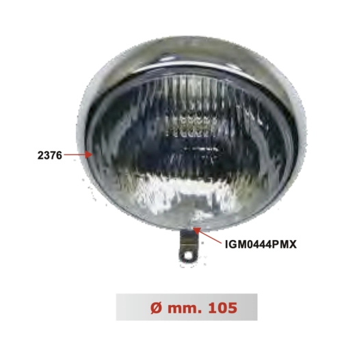 SIEM headlight optical group Ø 105 mm for VESPA 125 VN1T VN2T complete with frame and lamp holder from 1955 to 1956 ro 026008