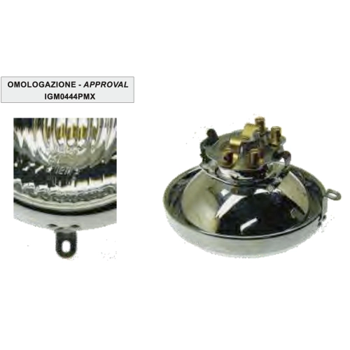 Gruppo ottico faro SIEM Ø 105 mm per VESPA 150 Struzzo VL1T 1955 completo di cornice e portalampada r.o. 023447