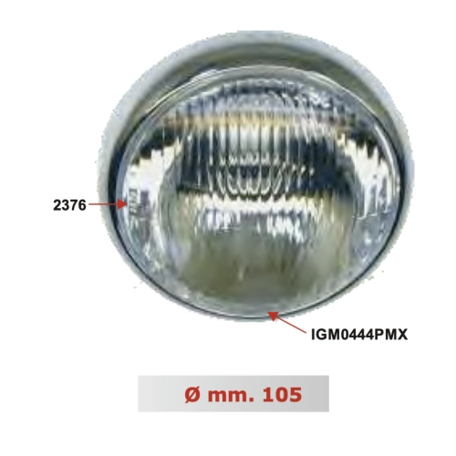 SIEM front headlight assembly Ø 105 mm for VESPA 150 VL2T 1955 1956 complete with chrome frame and lamp holder ro 025483