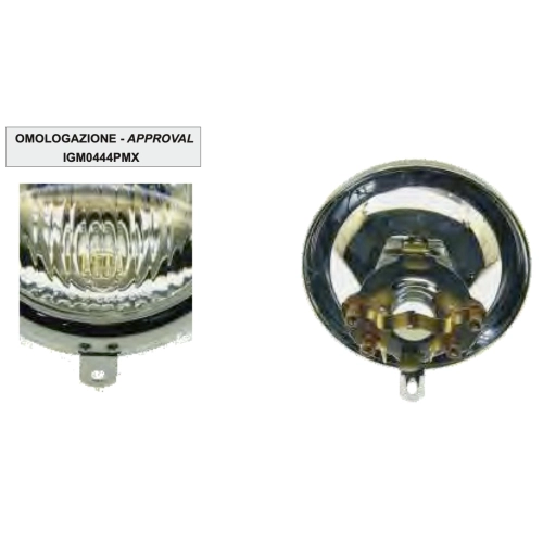 SIEM front headlight assembly Ø 105 mm for VESPA 150 VL3T 1956 complete with chromed lamp holder frame and lens ro 025483
