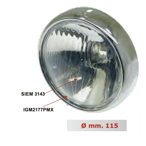SIEM headlight optical group Ø 115 mm for VESPA 150 VB1T 150 GS VS1T VS2T VS3T VS4T GS complete with frame and lamp holder ro 025793