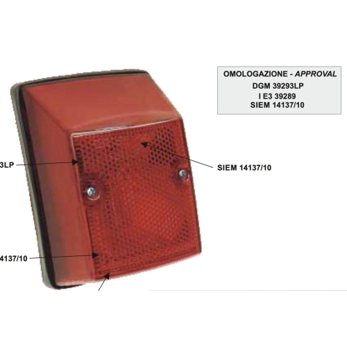SIEM Complete Rear Stop Light for VESPA PK 50 PK 50 S AUTOMATICA ro 216444