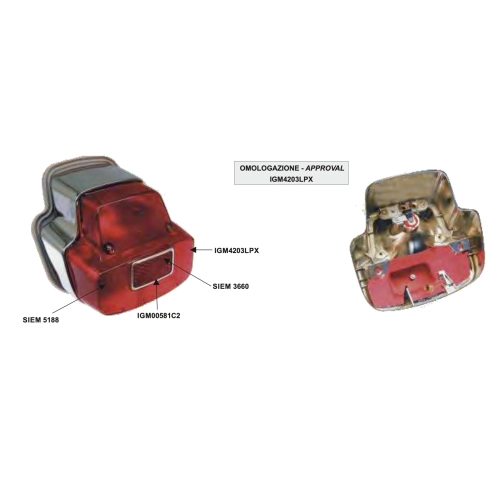 SIEM rear light for VESPA 125 150 SUPER SPRINT VNB6 180 SS ro 150369 complete with gasket