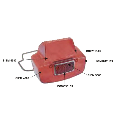 Bloc optique arrière SIEM pour VESPA 125 150 SUPER GL SPRINT 180 SS ro 097440, complet avec joint interne.