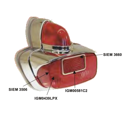 SIEM chrome rear light for VESPA 125 150 160 GS GL VNA VNB VBB ro 089442 089195 181728 complete with gasket