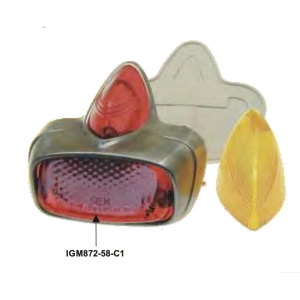 Feu arrière métallique SIEM pour Vespa 150 GS VS4T VBA1T VNA2T avec réflecteur supérieur orange et rouge et joint d'étanchéité.