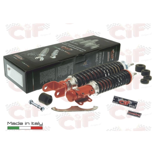 Kit de amortiguadores delanteros y traseros CARBONE SPORT TUNING para VESPA 50 N HP 50 125 FL RUSH PK 125 PK 125 XL ajustable con 3 posiciones, completo con accesorios, revisión y restauración.