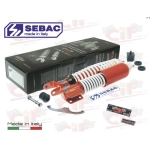 Kit de amortiguadores delanteros y traseros CARBONE OLD SEBAC STYLE para VESPA PX PE 80 125 150 200 ARCOBALENO T5 ajustables con 3 posiciones, completo con accesorios para revisión y restauración.