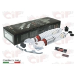 Kit d'amortisseurs avant et arrière blancs CARBONE SPORT TUNING pour VESPA PX PE 80 125 150 200 ARCOBALENO T5, réglable sur 3 positions, avec accessoires de révision et de restauration.
