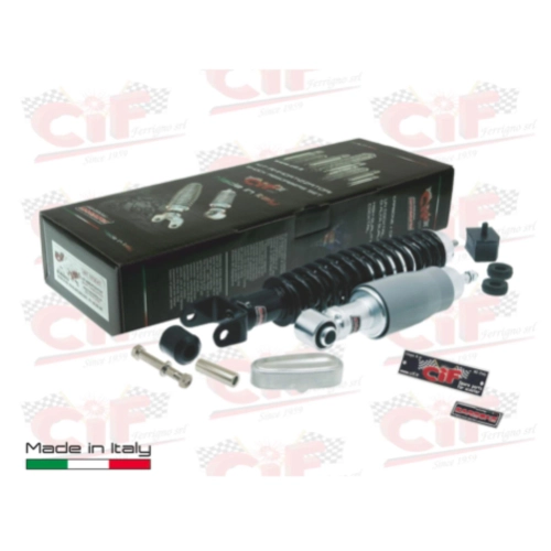Kit de amortiguadores delanteros y traseros CARBONE ECO MODERN para VESPA 50 90 NLR SPECIAL 125 PRIMAVERA ET3, completo con accesorios para revisión y restauración.