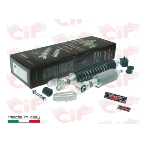 Kit de amortiguadores delanteros y traseros CARBONE para VESPA 50 NR primera serie, completo con accesorios para revisión y restauración.