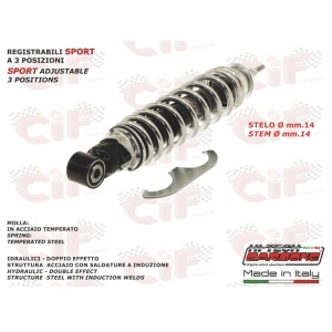CARBONE SPORT Hinterradstoßdämpfer für VESPA 125 ET4 LX LXV, verstärkt, 3-fach verstellbar, Teilenummer 56230R 598929