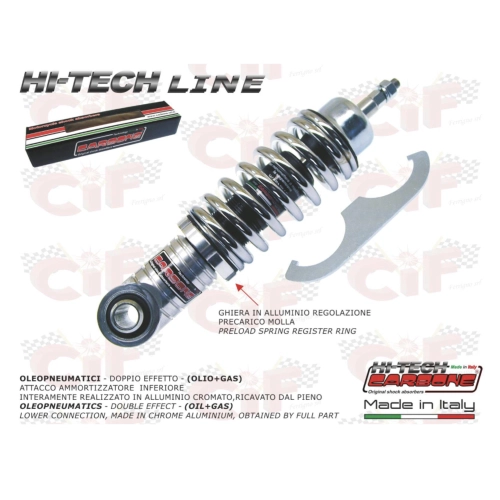 Amortiguador delantero cromado CARBONE HI-TECH para VESPA 50 90 125 ET3 PK XL NLR SPECIAL PRIMAVERA, hidráulico neumático ajustable