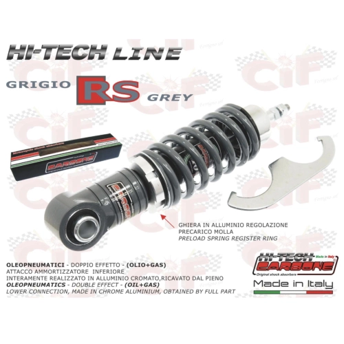 Amortiguador delantero CARBONE HI-TECH RS GREY para VESPA 50 90 125 ET3 PK XL NLR SPECIAL PRIMAVERA, hidráulico neumático ajustable