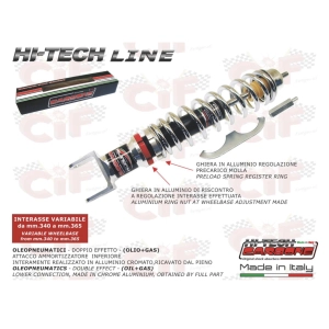 Ammortizzatore posteriore CARBONE HI-TECH cromato per VESPA 50 90 N L R SPECIAL ET3 PRIMAVERA PX PE 80 125 150 200 GT RALLY SPRINT TS VNB VBB PX PE ARCOBALENO T5 oleopneumatico regolabile