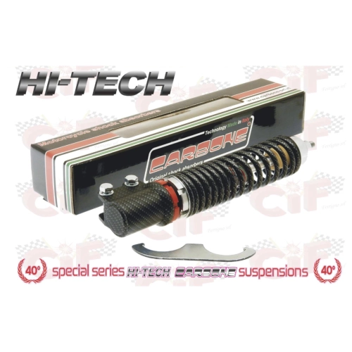 CARBONE HI-TECH Stoßdämpfer in Carbon-Optik für VESPA 125, 150, 200, 250, 300 GT, GTV, GTS, SUPER SPORT, einstellbar bis zu 15 mm, limitierte Auflage