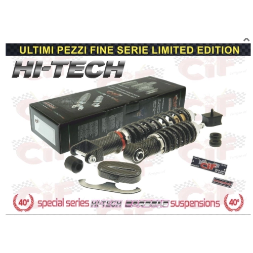 Kit de amortiguadores delanteros y traseros CARBONE HI-TECH CARBON LOOK para VESPA 50 90 125 ET3 PK NLR SPECIAL PRIMAVERA edición limitada de 200 piezas con precarga de muelle ajustable