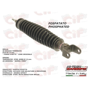 CARBONE phosphatierter hinterer Stoßdämpfer für VESPA PK 50 125 PK XL HP N FL FL2 RUSH, italienisches Produkt