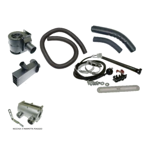 Kit de chauffage d'habitacle pour APE 50 2T EURO 4 2018-2019 avec niche en aluminium pour pot d'échappement d'origine