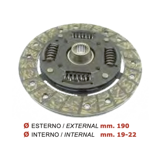 Disco de embrague para PIAGGIO PORTER 1300 16V inyección a partir de 1998 ro 3125087573000 diámetro exterior 190 mm interior 19 - 22
