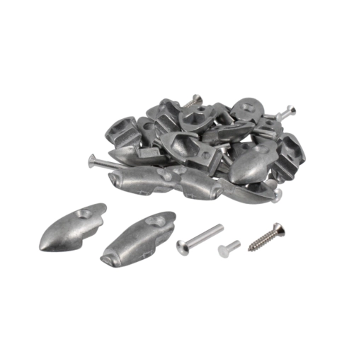VESPA 150 GS VS2T VS3T footpeg kit up to frame no. 0031830 complete with screws and rivets for footpeg strips, excellent quality Italian product