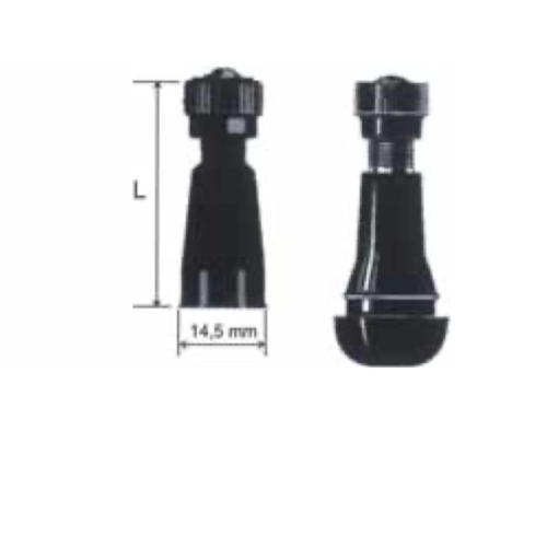 Valve TR412 pour jantes tubeless PAX, droite courte, 25 mm, standard, revêtement caoutchouc, pour Vespa, Lambretta et scooters, trou de 14,5 mm