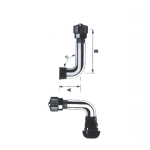 Valve PVRT70 pour jantes tubeless coudées à 90° PAX avec base en caoutchouc pour Vespa, Lambretta et scooters, trou de 10,2 mm
