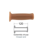 Pair of brown retro style grips for PIAGGIO 50 SI CIAO BRAVO BOXER VESPA in the shape of a barrel, vintage cafe racer
