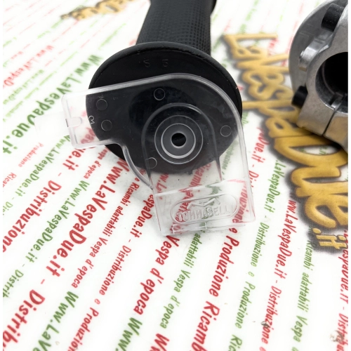 Einzug-Gashebelsteuerung für PIAGGIO 50 CIAO SI BRAVO BOXER, maximaler Hub 43 mm (36 mm/148°), rechter Hebelhalter