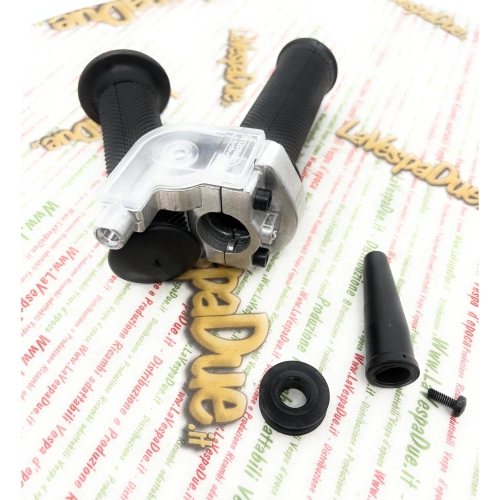 Einzug-Gashebelsteuerung für PIAGGIO 50 CIAO SI BRAVO BOXER, maximaler Hub 43 mm (36 mm/148°), rechter Hebelhalter